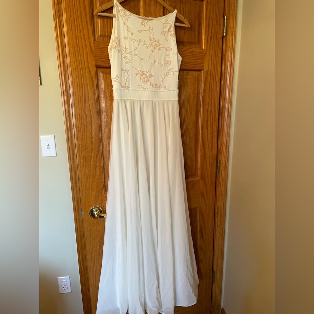 Elegant White Floral Dress with Jacket